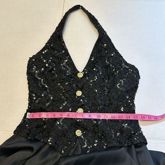 Vintage Dave and Johny halter sequined top with satin A-line skirt size 11/12 - Picture 11 of 12